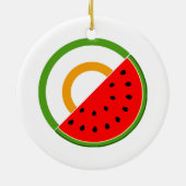 アイルランドはパレスチナと共に立つ – スイカ セラミックオーナメント (裏面)