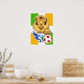 アイルランドまたはコートジボワールのサッカーライオンのポスター ポスター (キッチン)