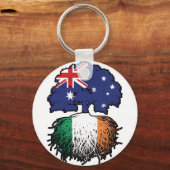 アイルランドアイリッシュオーストラリアツリールーツ国旗 キーホルダー (正面)