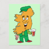 アイルランドアイリッシュヴィンテージ旅行記念品風刺画 ポストカード (正面)