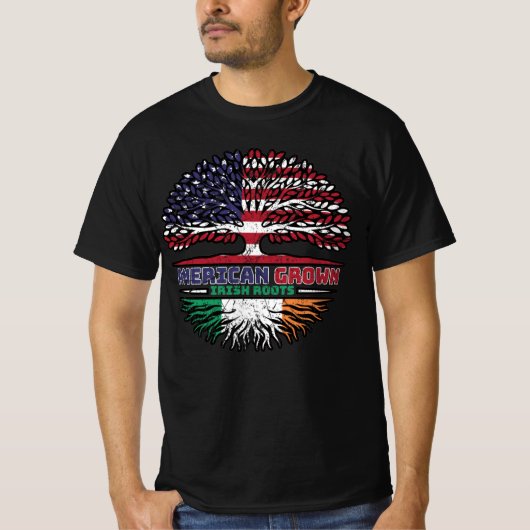 アイルランドアイリッシュUSアメリカ合衆国統一された州ツリー Tシャツ (正面)