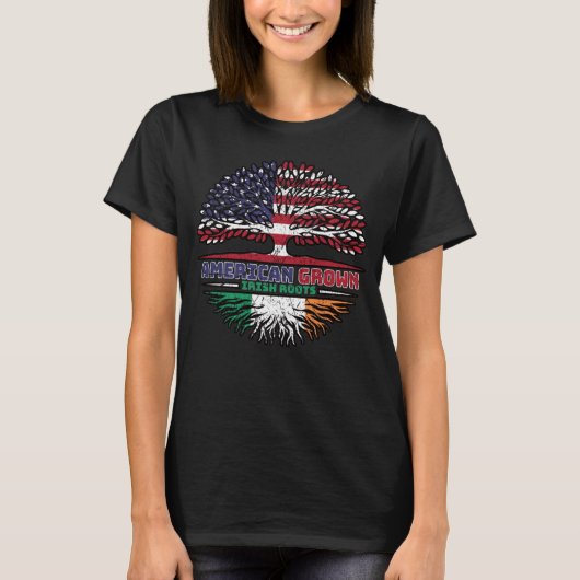アイルランドアイリッシュUSアメリカ合衆国統一された州ツリー Tシャツ (正面)