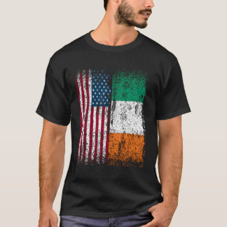 アイルランドアメリカ国旗のギフト生まれアメリッシュアイリッシュ Tシャツ