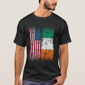 アイルランドアメリカ国旗のギフト生まれアメリッシュアイリッシュ Tシャツ