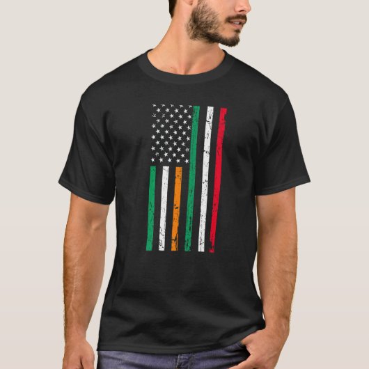 アイルランドイタリアンアメリカ国旗アイルランドItaly USA Prid Tシャツ (正面)