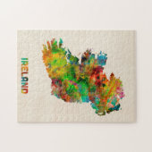 アイルランドエールの水彩画の地図 ジグソーパズル (横)