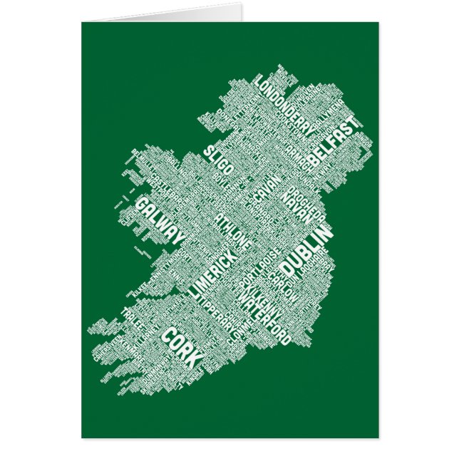 アイルランドエール都市文字地図 (正面)
