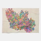 アイルランドエール都市文字地図 キッチンタオル (横)