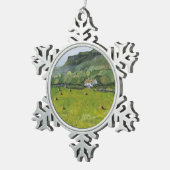 アイルランドオーナメントクリスマスホリデー スノーフレークピューターオーナメント (右)