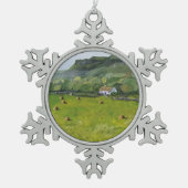 アイルランドオーナメントクリスマスホリデー スノーフレークピューターオーナメント (正面)