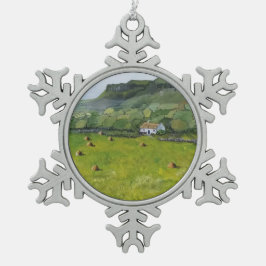 アイルランドオーナメントクリスマスホリデー スノーフレークピューターオーナメント