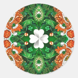 アイルランドカラー付きステッカーデザイン ラウンドシール