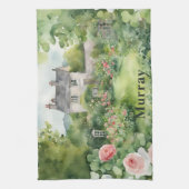 アイルランドカントリーハウスアイリッシュ姓カスタム名 キッチンタオル (縦)