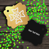 アイルランドケルト結び目模様絡み合いループ金ゴールド フェイバータグ