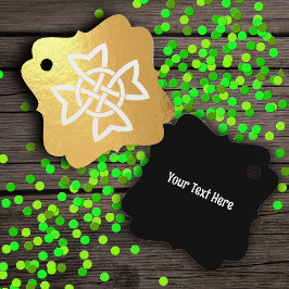 アイルランドケルト結び目模様絡み合いループ金ゴールド フェイバータグ