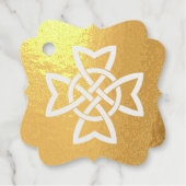 アイルランドケルト結び目模様絡み合いループ金ゴールド フェイバータグ (正面)