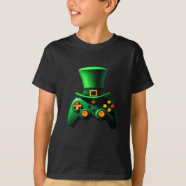 アイルランドゲーマー少年セントパトリックビデオゲームコントローラー Tシャツ