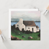 「アイルランドコテージ」絵を描の著者:ジェーン・デニー カード (正面/裏面インサイチュ)
