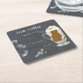 アイルランドコーヒー スクエアペーパーコースター (アングル)