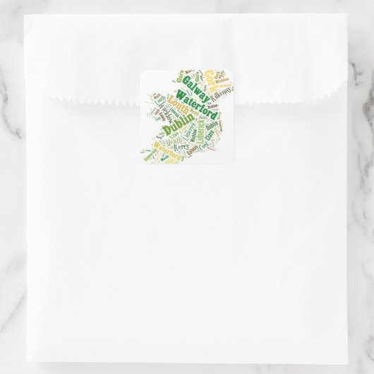 アイルランドシティズワードアート スクエアシール (バッグ)