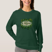 アイルランドシャムロックのお祝いデザイン Tシャツ (正面)