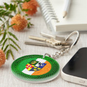 アイルランドシャムロックフラッグフォンリングや輪スタンド キーホルダー (正面右)