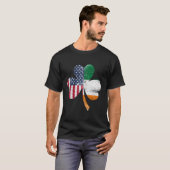 アイルランドシャムロックSt patricks dayアイリッシュアメリカ国旗 Tシャツ (正面フル)
