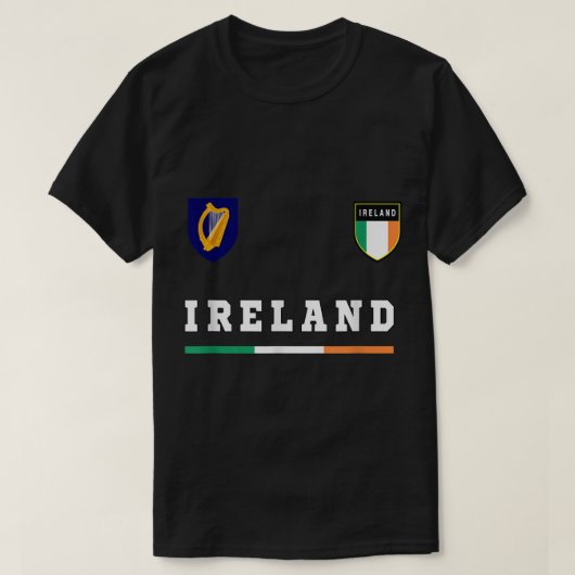 アイルランドスポーツサッカージャージー州旗サッカーダブリン Tシャツ (デザイン正面)