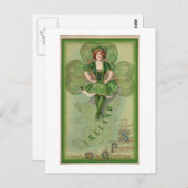 アイルランドセントパトリックの日の挨拶 – ヴィンテージ ポストカード (正面/裏面)