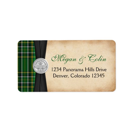 アイルランドタータンチェックク結婚ラダグ差出人住所ラベル ラベル (正面)