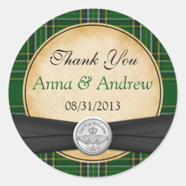 アイルランドタータンチェックケルトのカダガラッキーインラブ結婚ズ ラウンドシール