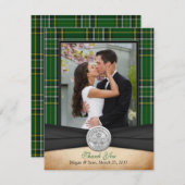アイルランドタータンチェックケルト結婚チカダグありがとう サンキューカード (正面/裏面)