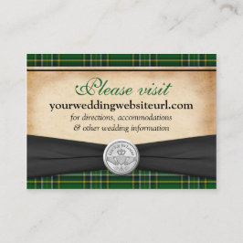 アイルランドタータンチェック結婚カダグのWebサイト挿入カード エンクロージャーカード