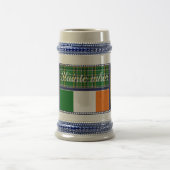 アイルランドタータンチェック/国旗のハープ、緑のシャムロック ビールジョッキ (中央)