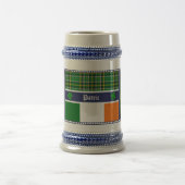 アイルランドタータンチェック/国旗Harp/shamrocks w/name ビールジョッキ (中央)