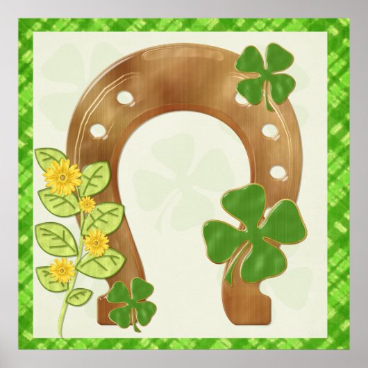 アイルランドチャームお洒落フォークアートプリント ポスター (正面)