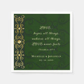 アイルランドデザインの愛は永遠に壊れない 結婚式で使われる聖書の一節 スタンダードカクテルナプキン (正面)