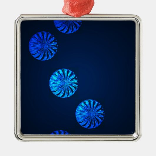 アイルランドデザインブルークリスタル メタルオーナメント (正面)