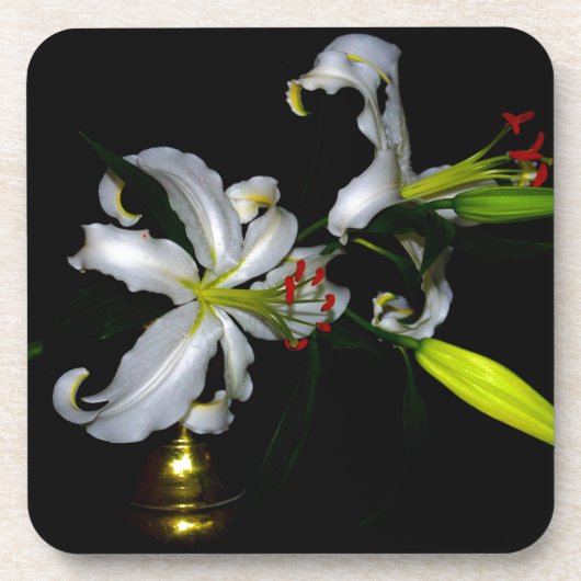 アイルランドデザイン – ブラスとフラワーデザイン コースター (正面)