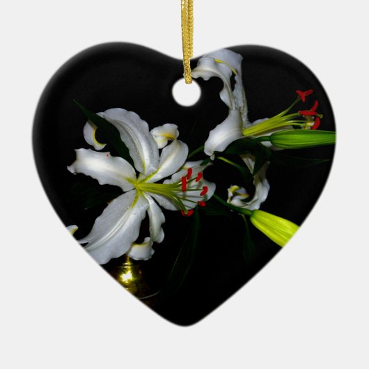 アイルランドデザイン – ブラスとフラワーデザイン セラミックオーナメント (正面)