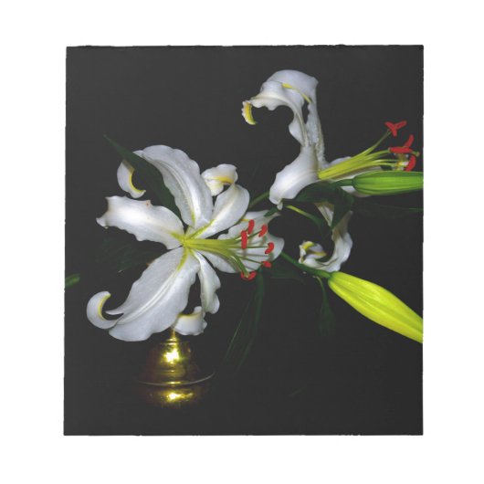 アイルランドデザイン – ブラスとフラワーデザイン ノートパッド (正面)