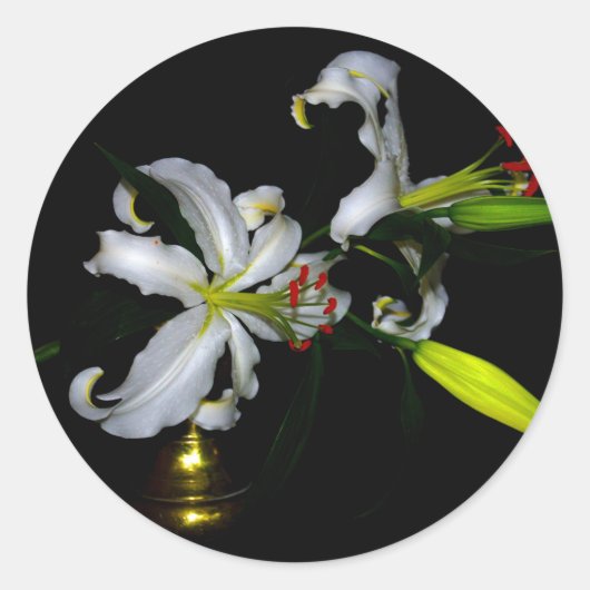 アイルランドデザイン – ブラスとフラワーデザイン ラウンドシール (正面)