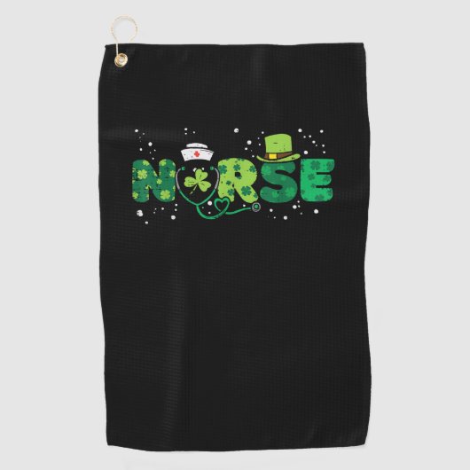 アイルランドナース聴診器スクラブSt patricks dayヌース ゴルフタオル (正面)