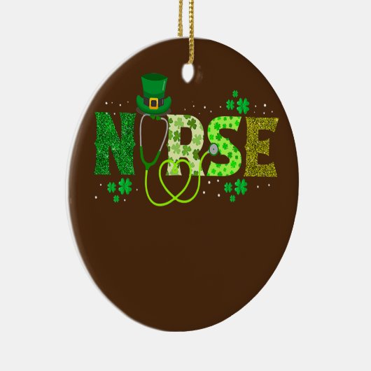 アイルランドナース聴診器スクラブSt patricks day セラミックオーナメント (右)
