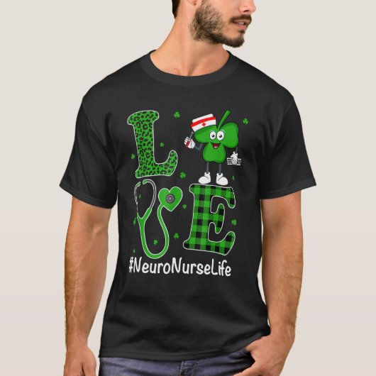 アイルランドナースSt patricks dayラブニューロナースリフ Tシャツ (正面)
