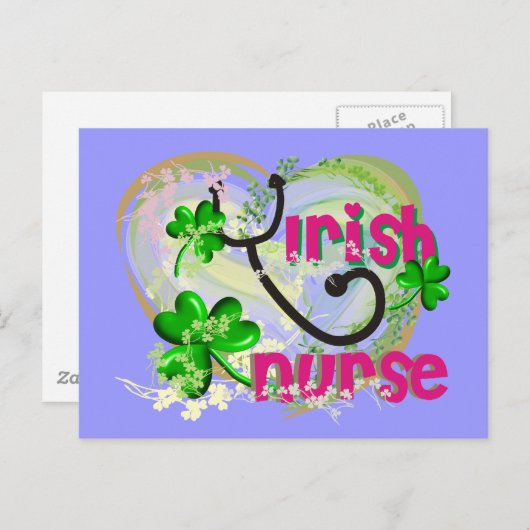 アイルランドナースTシャツとギフト ポストカード (正面/裏面)
