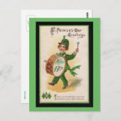 アイルランドハートグリーティングセントパトリックの日ヴィンテージ ポストカード (正面/裏面)