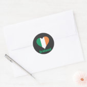 アイルランドハート国旗 ラウンドシール (封筒)