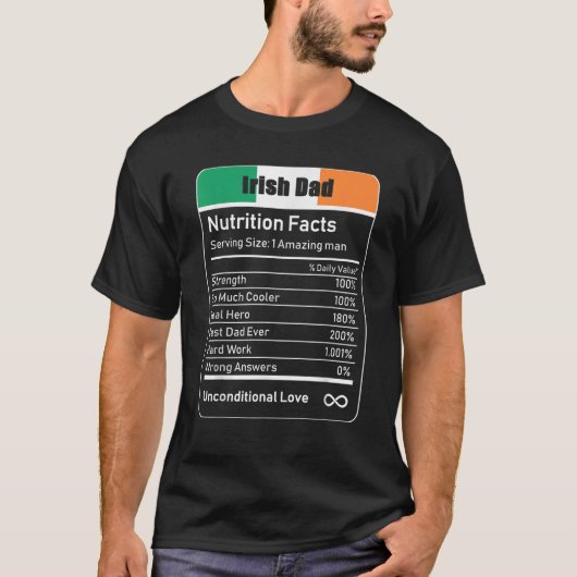 アイルランドパパ栄養事実父の日 Tシャツ (正面)