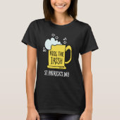 アイルランドビールをキス セントパトリックデーブラックTシャツ Tシャツ (正面)